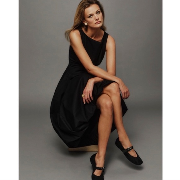 ANTHROPOLOGIE REFORMATION ELVIRA OPEN BACK MIDI DRESS BLACK ORGANIC COTTON 6 NWT - Picture 12 of 13